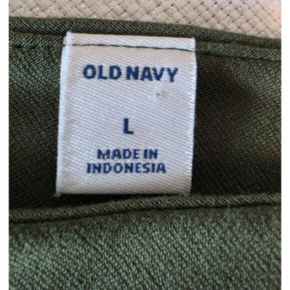 Old Navy Women’s Green Sleeveless Wide Leg Jumpsuit Size Large Belted V-Neck - Picture 6 of 16